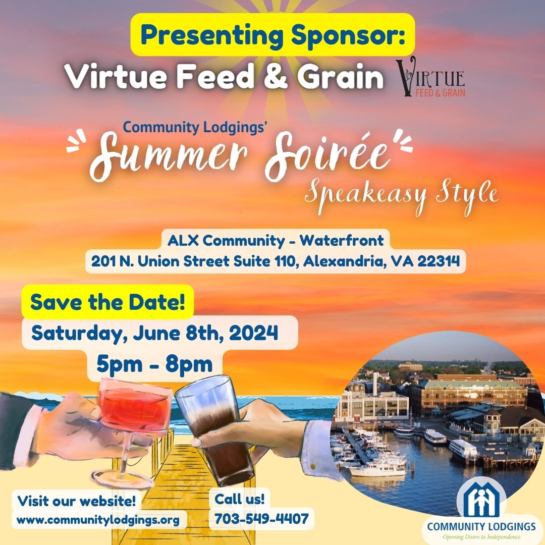 Summer Soiree Speakeasy Style Saturday June 8, 2024, Presenting Sponsor Virtue Feed & Grain