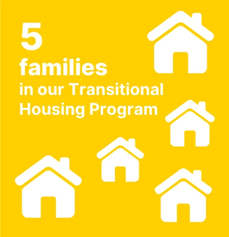 5 families in our Transitional Housing Program